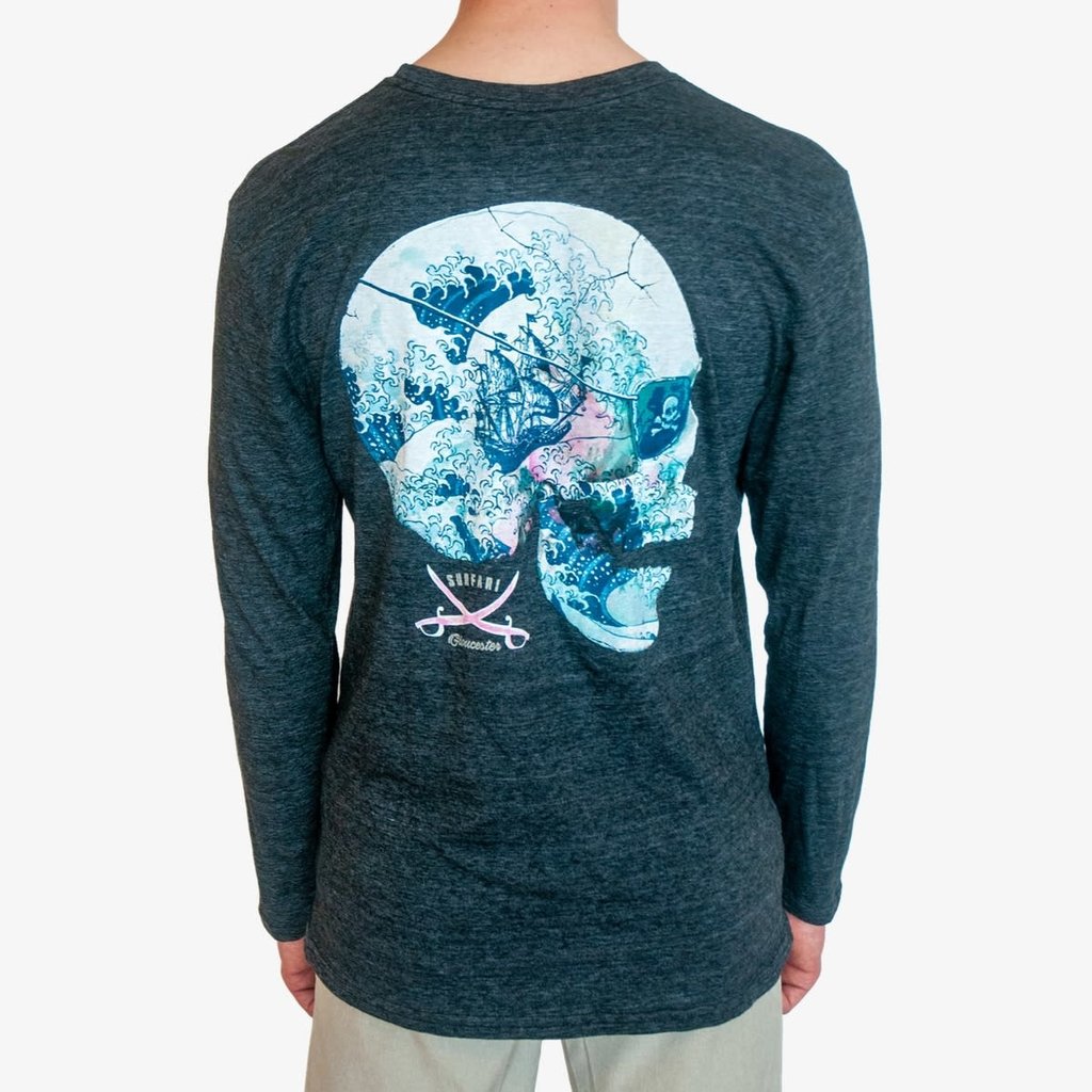 Surfari Surfari Kanagawa Skull Long Sleeve T-shirt FINAL SALE