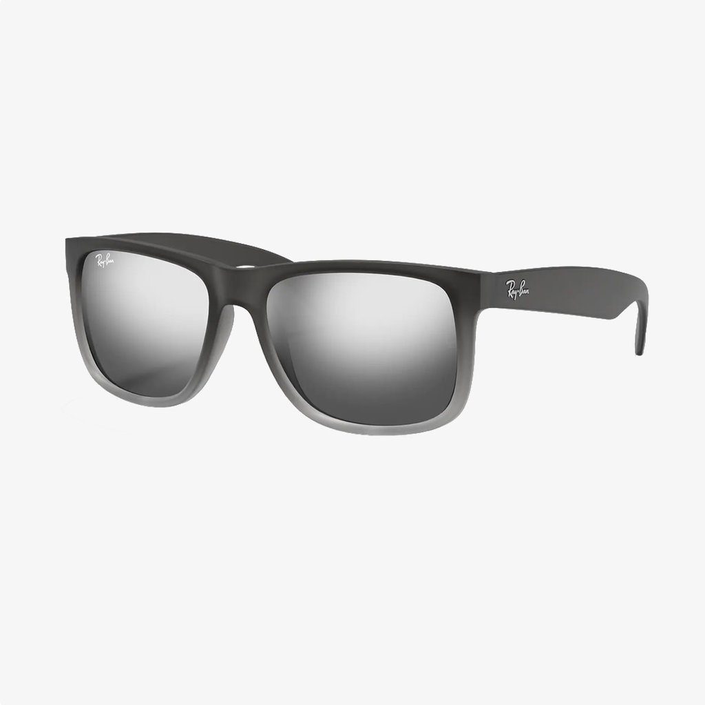 Ray-Ban Justin Rubber Grey On Clear Grey w/Grey Silver Mirror - Surfari