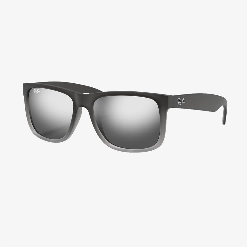 Ray-Ban Ray-Ban Justin Rubber Grey On Clear Grey w/Grey Silver Mirror