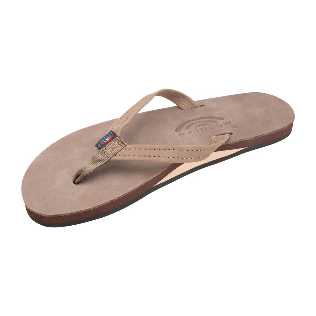 Rainbow Sandals Rainbow Sandals Women's Single Layer Premier Leather Narrow Strap Dark Brown