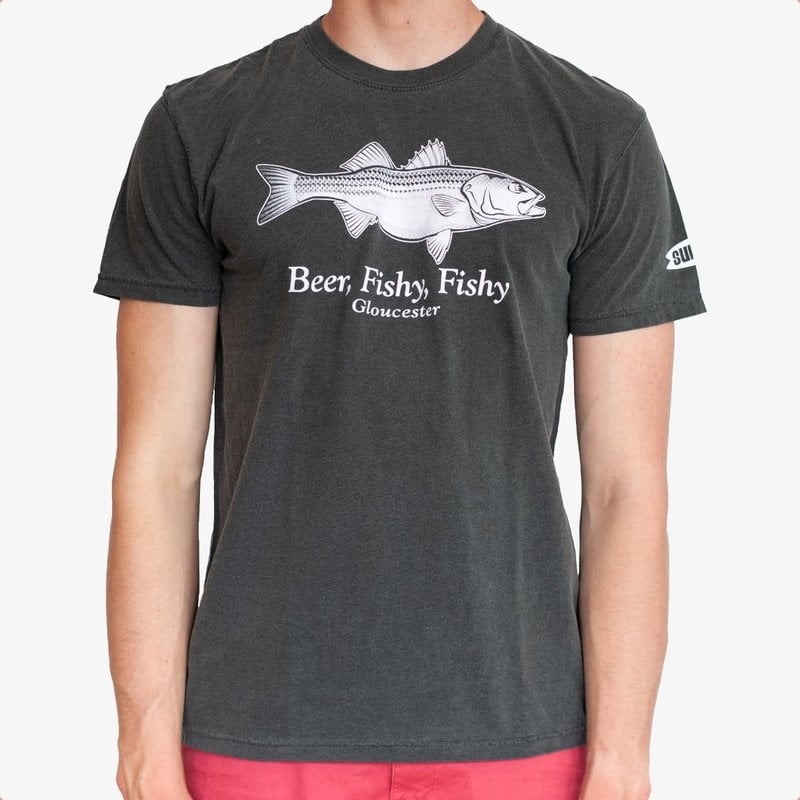 Surfari Surfari Beer Fishy Striper T-shirt Pepper FINAL SALE