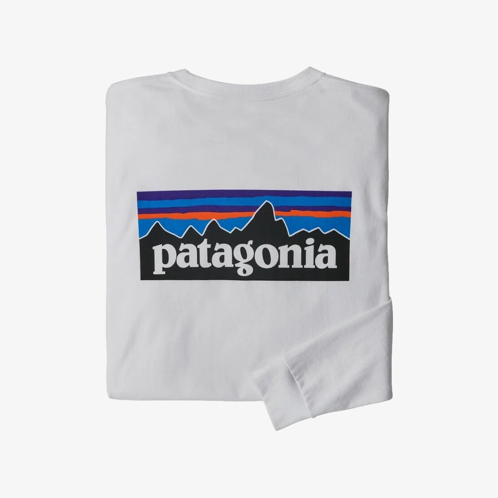 Patagonia Patagonia Men's Long-Sleeved P-6 Logo Responsibili-Tee White