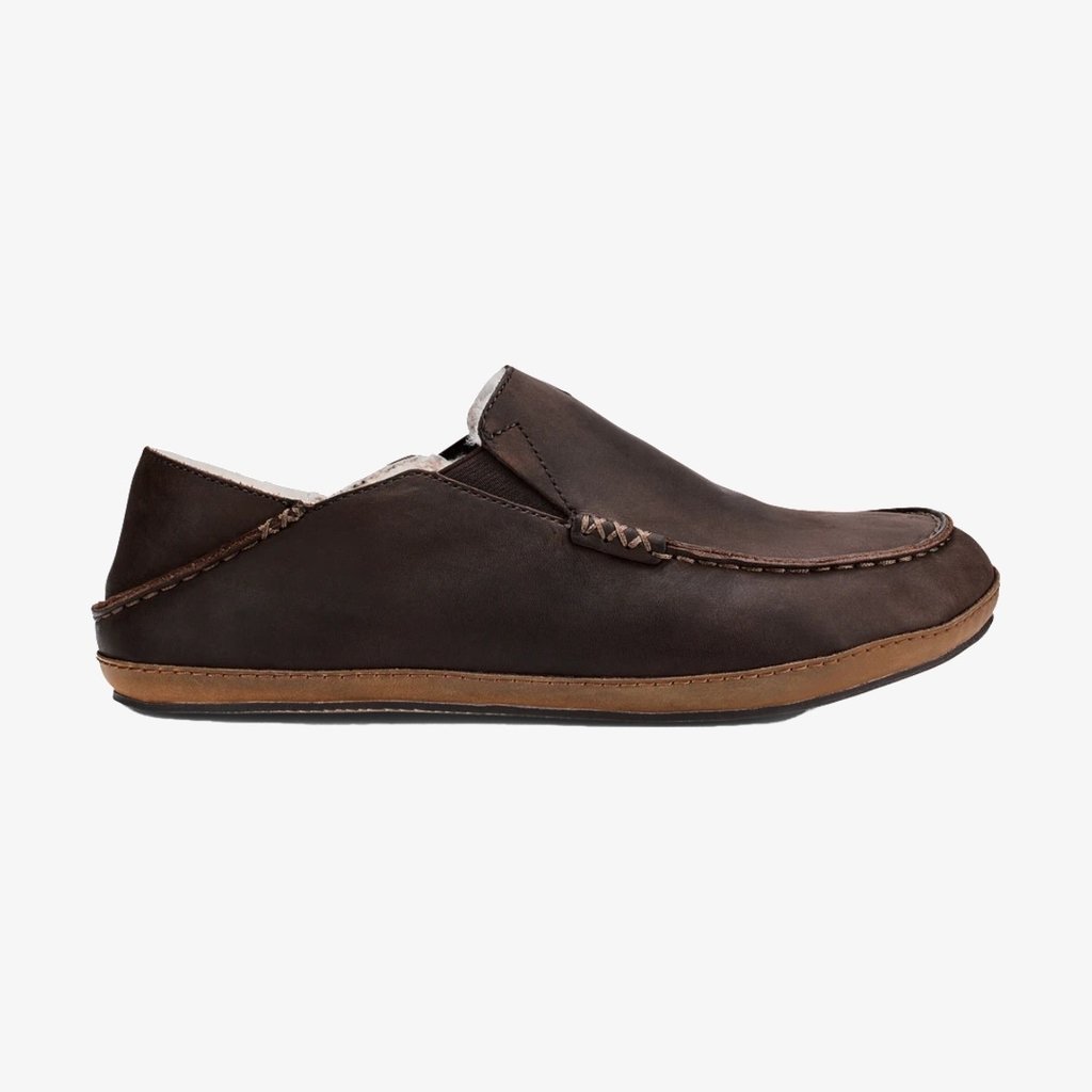 OluKai OluKai Moloa Leather Slip On Shoe Dark Wood/Dark Java