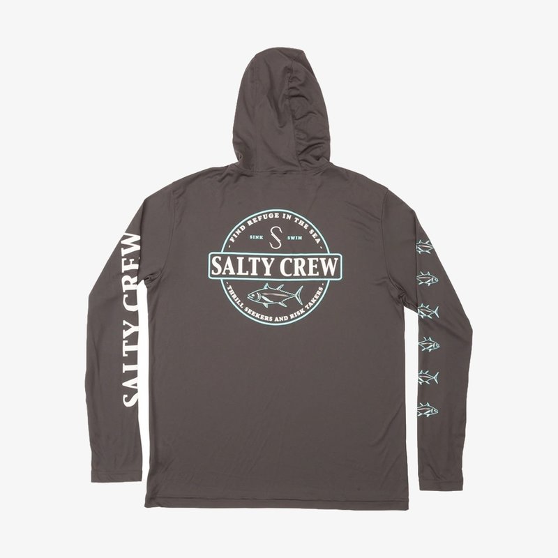 Salty Crew Salty Crew Deep Sea Hood Sunshirt Charcoal