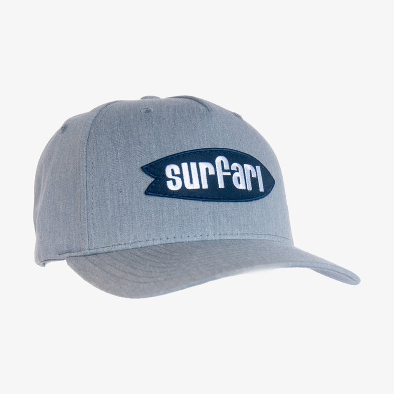 Surfari Surfari Logo Cotton Twill Snapback Hat Heather Grey