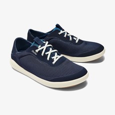 OluKai Olukai Moku Pae Men's Boat Shoe Trench Blue / Off White