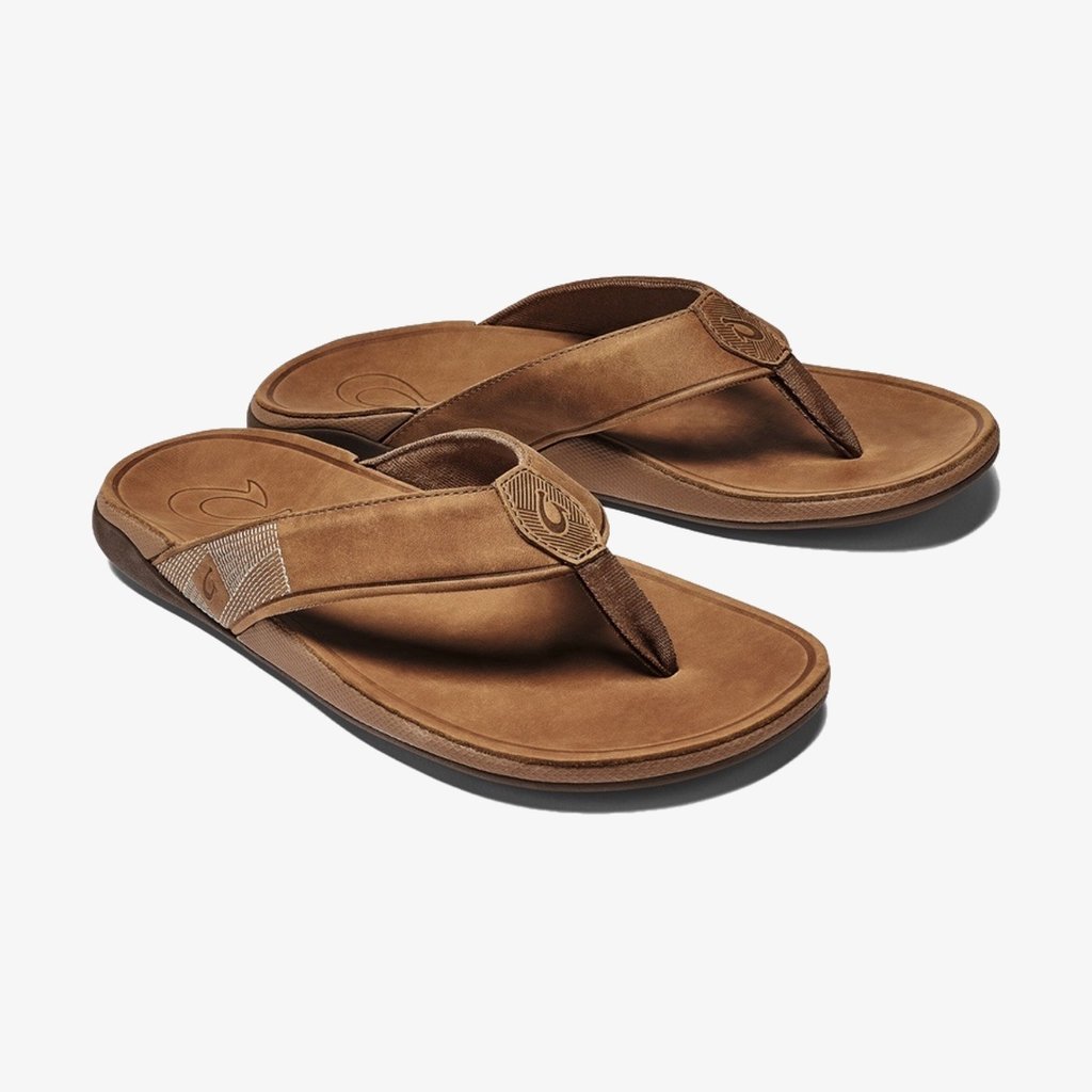 OluKai OluKai Tuahine Men's Leather Beach Sandal Toffee