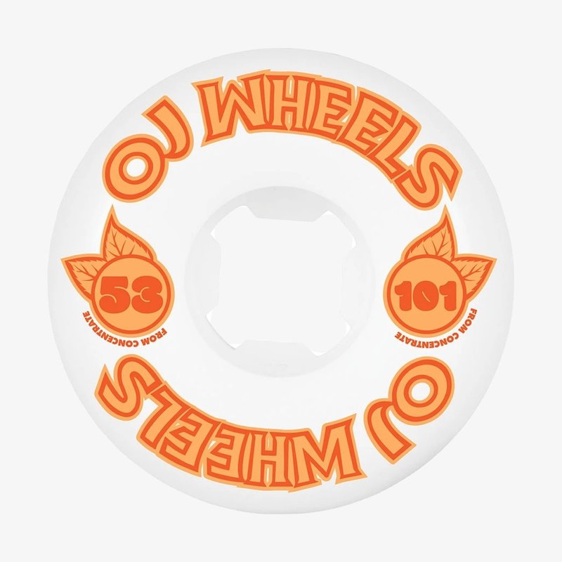 OJ OJ From Concentrate Hardline Skateboard Wheels 101a White/Orange