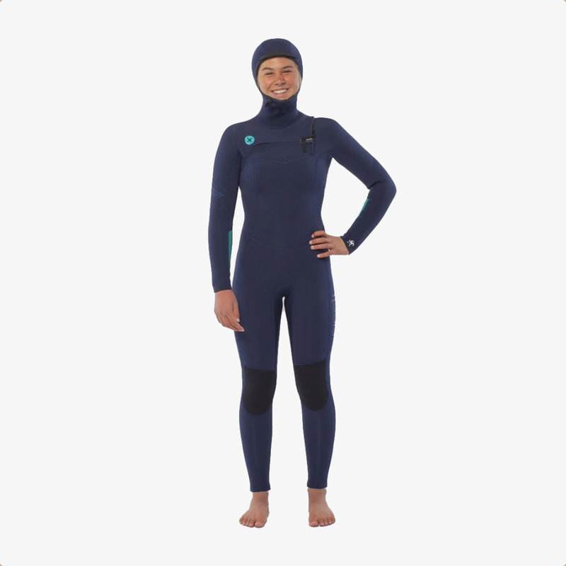 sisstr Sisstr 5/4 7 Seas Hooded Chest Zip Full Wetsuit Strong Blue