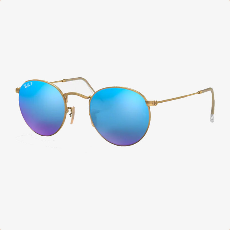 Ray-Ban Ray-Ban Round Metal Matte Arista w/Blue Mirror Polarized