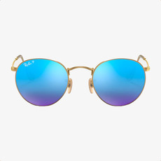 Ray-Ban Ray-Ban Round Metal Matte Arista w/Blue Mirror Polarized