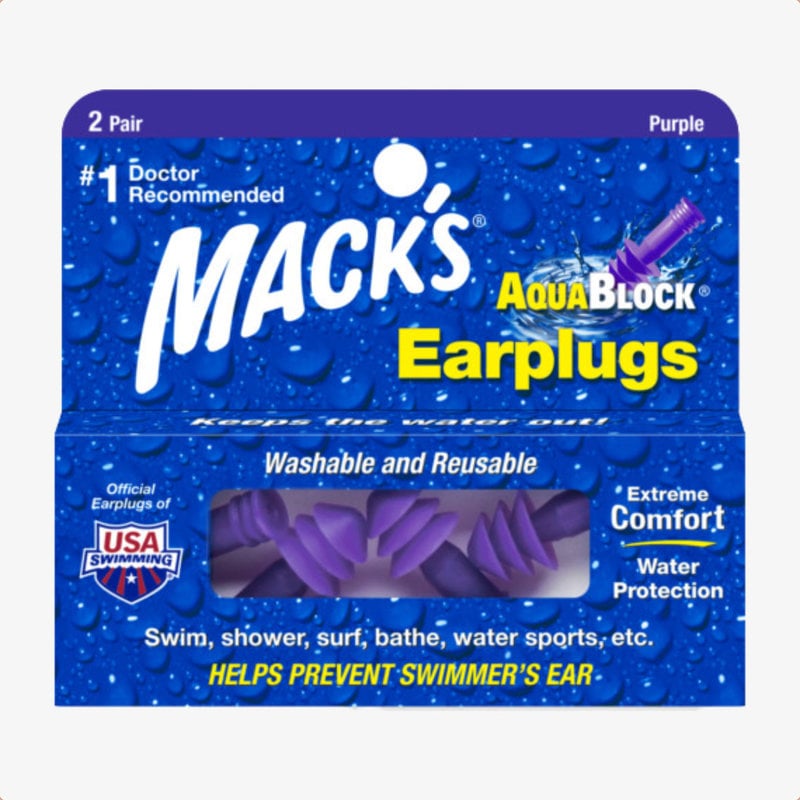 Macks Mack's Aqua Block Ear Plugs 2 Pair Purple