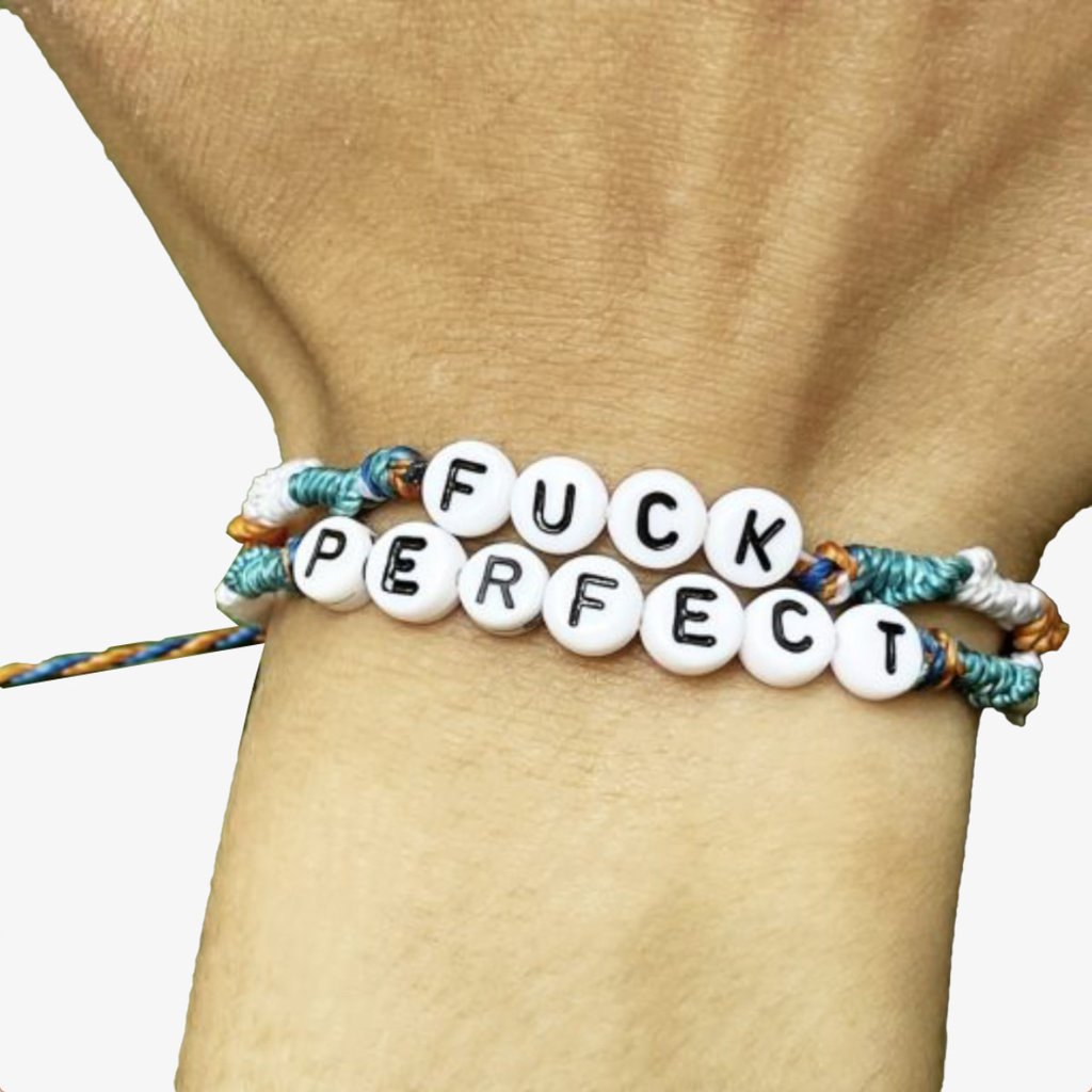 VivaLife "Fuck Perfect" Bubble Letter Bracelet Set