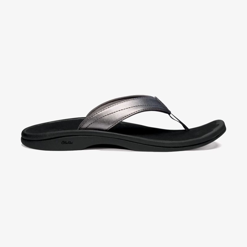 OluKai 'Ohana Women's Beach Sandals Pewter / Black