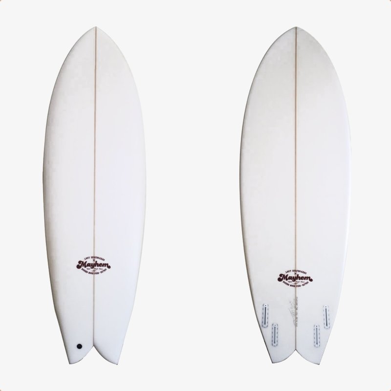 ...Lost Surfboards 6’0” Lost Round Nose Fish Retro Clear