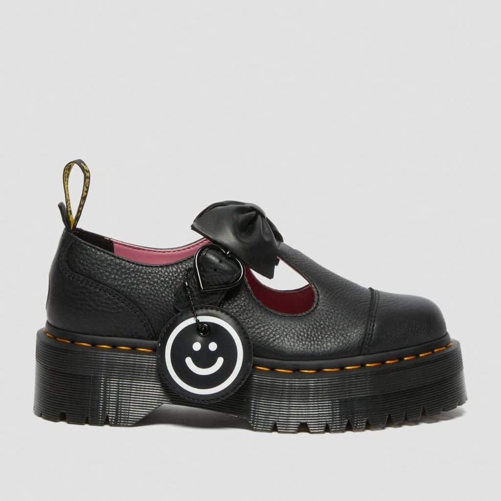 lazy oaf doc Martens Womens 6 Boot in Black with Platform & Heart Buckle