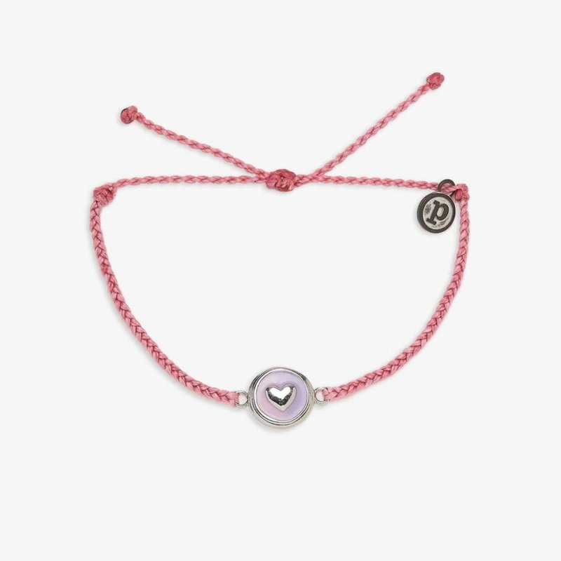 PuraVida Pura Vida Ombre Heart Charm Bracelet Light Pink