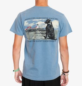 Surfari Eastern Point Lighthouse Watch Dog T-Shirt Indigo