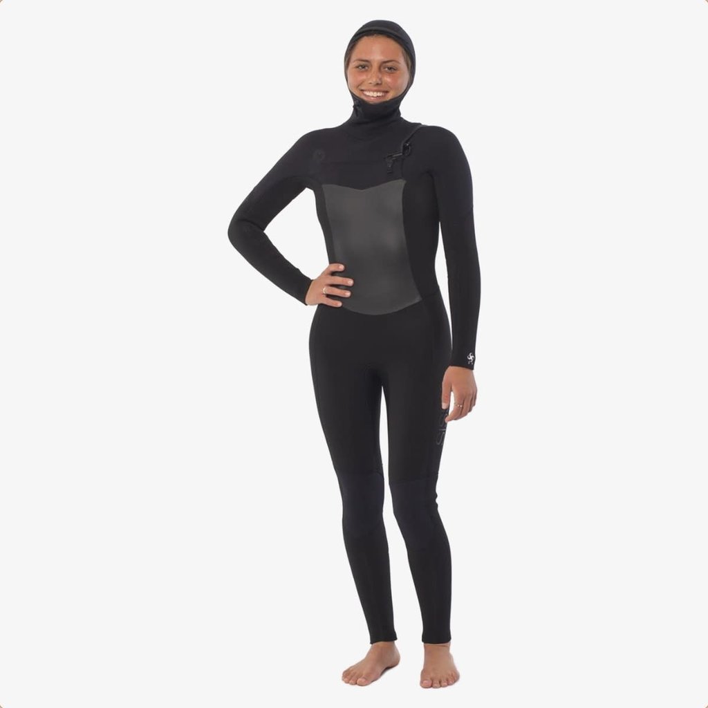 sisstrevolution Sisstrevolution 6/5 7 Seas Hooded Chest Zip Full Wetsuit Solid Black