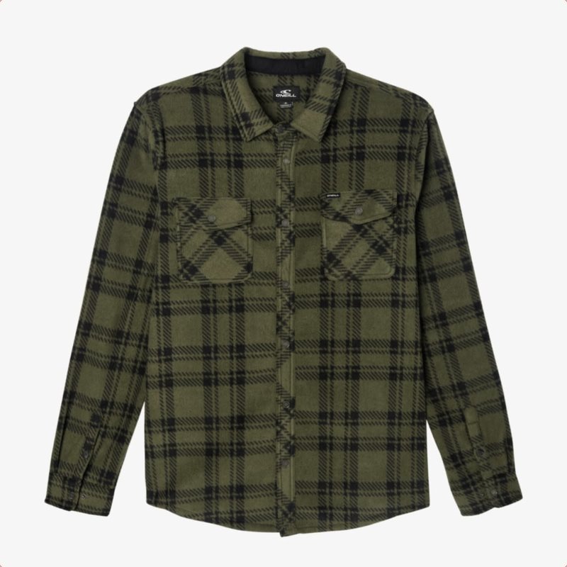 O'Neill Glacier Plaid Superfleece Flannel Shirt Red - Surfari