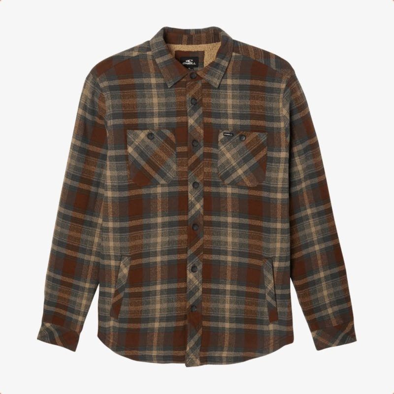 O'Neill O'Neill Redmond Sherpa Flannel Shirt Brown FINAL SALE
