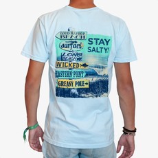 Surfari Surfari Gloucester Beach Signs T-shirt Blue