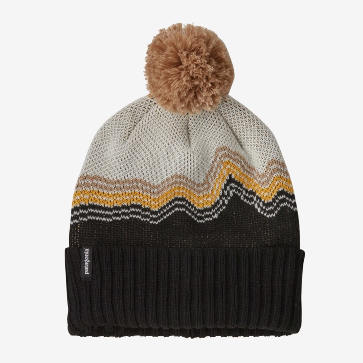 Patagonia Tan Knit Beanie with Pom Snowbelle Beanie - Gearhead Outfitters main image 2