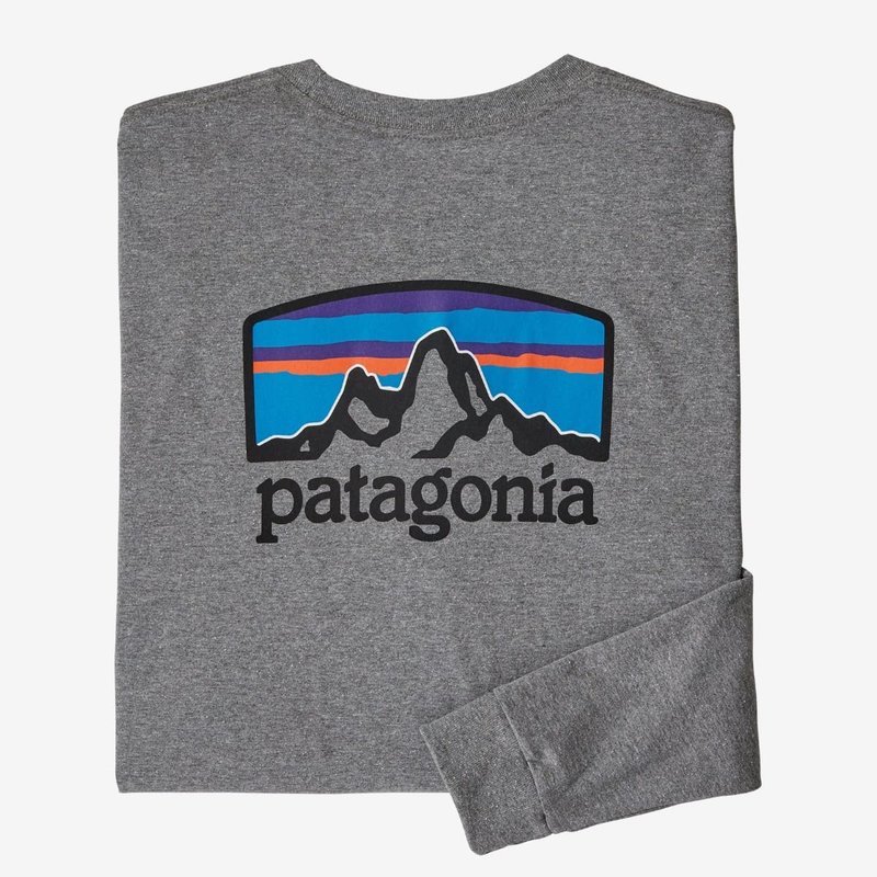 Patagonia Patagonia Men's Long-Sleeved Fitz Roy Horizons Responsibili-Tee Gravel Heather FINAL SALE