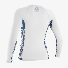 O'Neill O'Neill Women's Side Print L/S Rash Guard White/Crisflor FINAL SALE