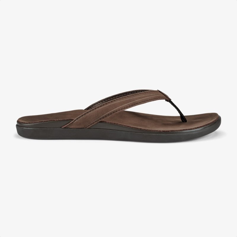 OluKai 'Aukai Women's Leather Sandals Dark Java FINAL SALE