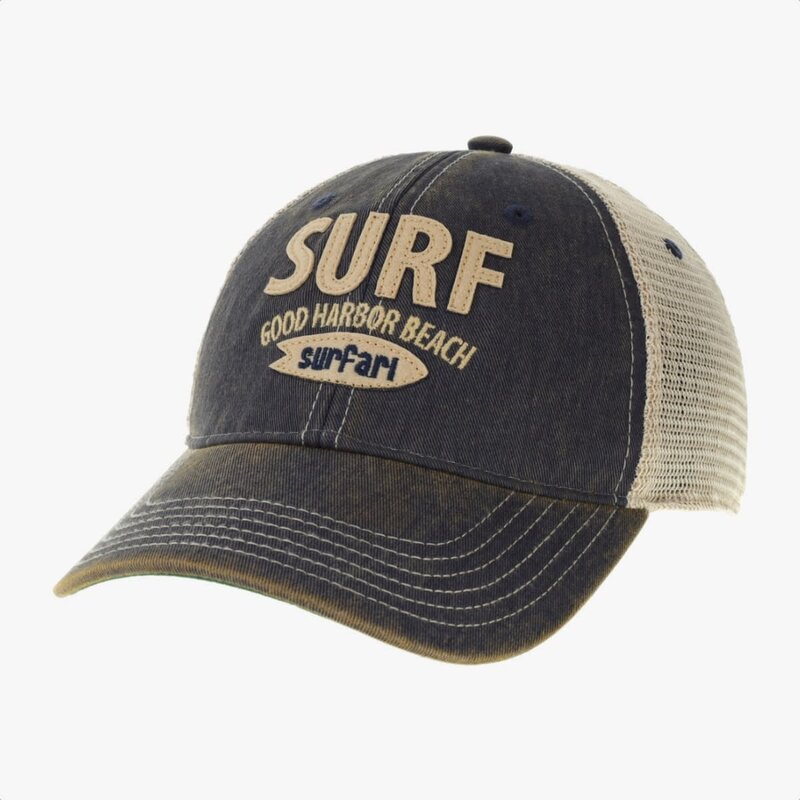 Surfari Surfari Surf Good Harbor Beach Trucker Hat Navy