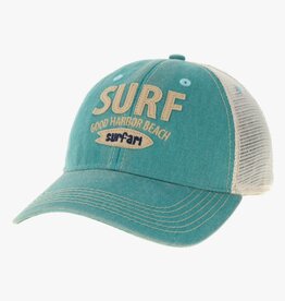 Surfari Surfari Surf Good Harbor Beach Trucker Hat Aqua