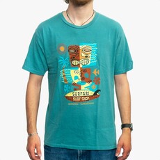 Surfari Surfari Leaki Tiki T-shirt Aqua FINAL SALE