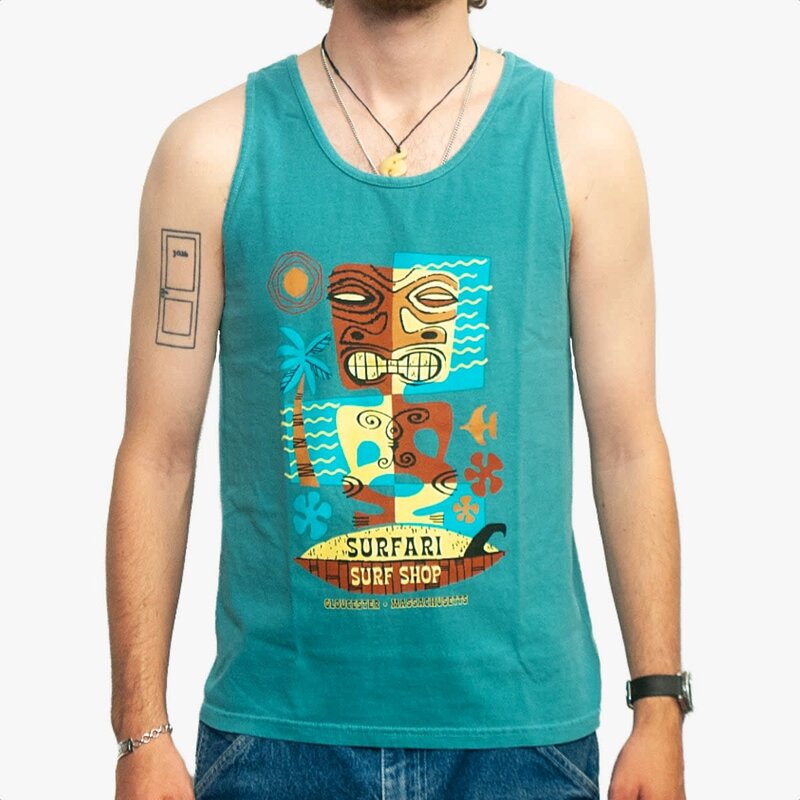 Surfari Surfari Leaki Tiki Tank Aqua FINAL SALE
