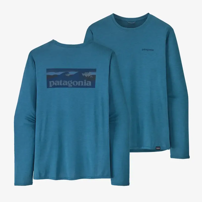 Patagonia Patagonia Men's Capilene Cool Daily Graphic Shirt - Waters Boardshort Logo Wavy Blue X-Dye