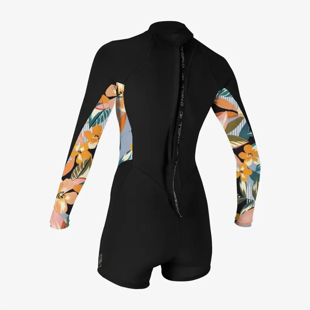 O'Neill O'Neill Women's Bahia 2/1mm Back Zip L/S Spring Wetsuit Black/Demi Floral