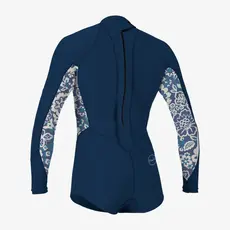 O'Neill O'Neill Girl's Bahia 2/1mm Back Zip L/S Surfsuit French Navy/Cris Floral