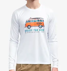 Surfari Enjoy the Ride Youth UPF 50+ L/S Solar Top White FINAL SALE