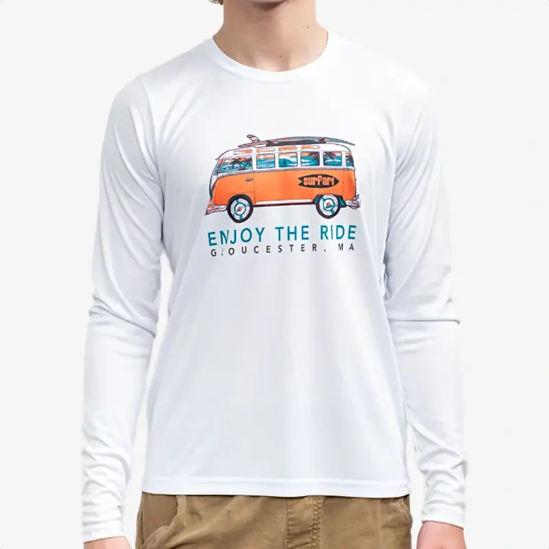 Surfari Enjoy the Ride Youth UPF 50+ L/S Solar Top White FINAL SALE
