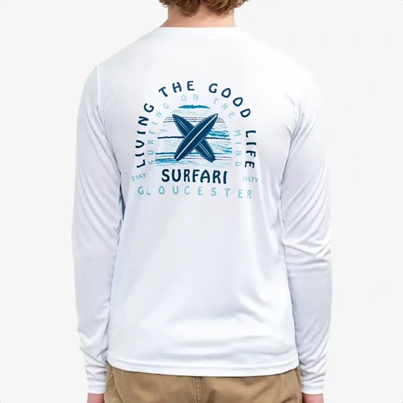 Surfari Good Life Youth UPF 50+ L/S Solar Top White FINAL SALE
