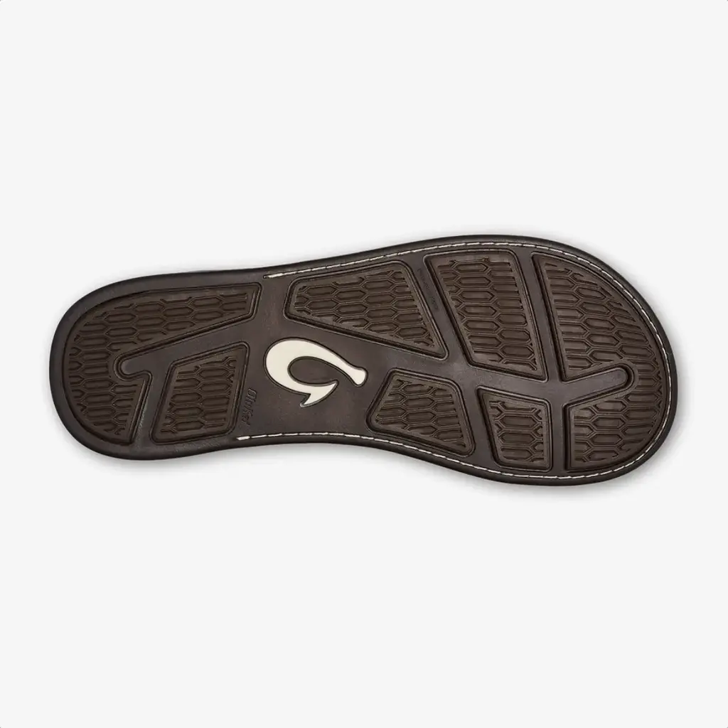 OluKai OluKai Tuahine Men's Waterproof Leather Sandal Trench Blue/Dark Wood
