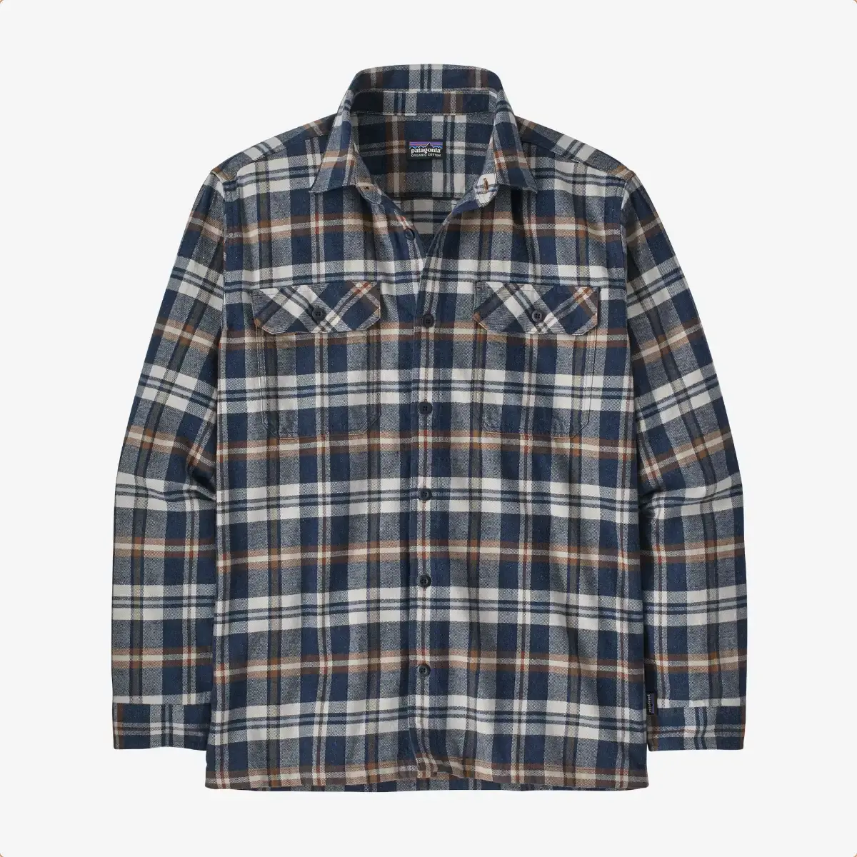 Patagonia Men's Long Sleeved Organic Cotton Midweight Fjord Flannel Shirt  Fields New Navy