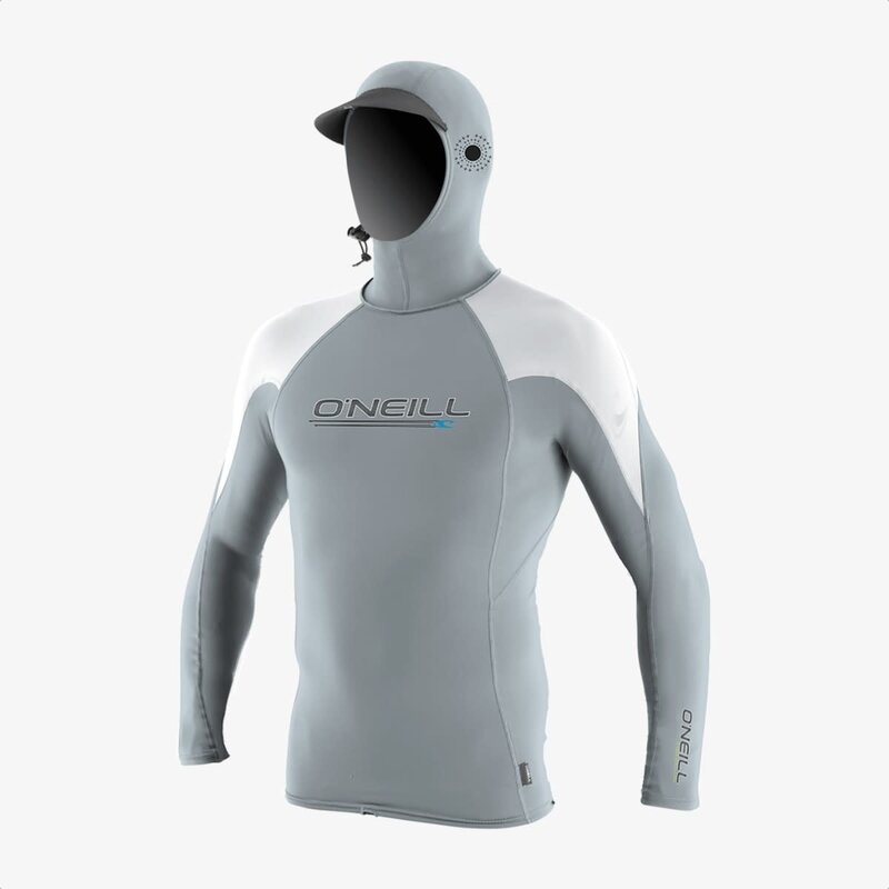 O'Neill O'Neill Premium Skins O'Zone L/S Rash Guard w/Hood Cool Grey / White / White