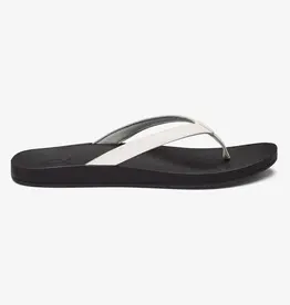 OluKai Puawe Women's Beach Sandals White/Black