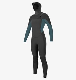 O'Neill O'Neill Women's Hyperfreak 5/4+mm Chest Zip w/Hood Full Wetsuit Graphite Blue