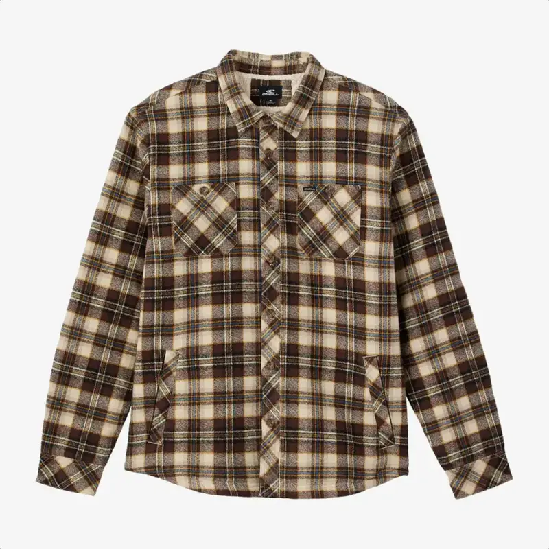 O'Neill O'Neill Redmond Flannel High Pile Lined Jacket Light Khaki
