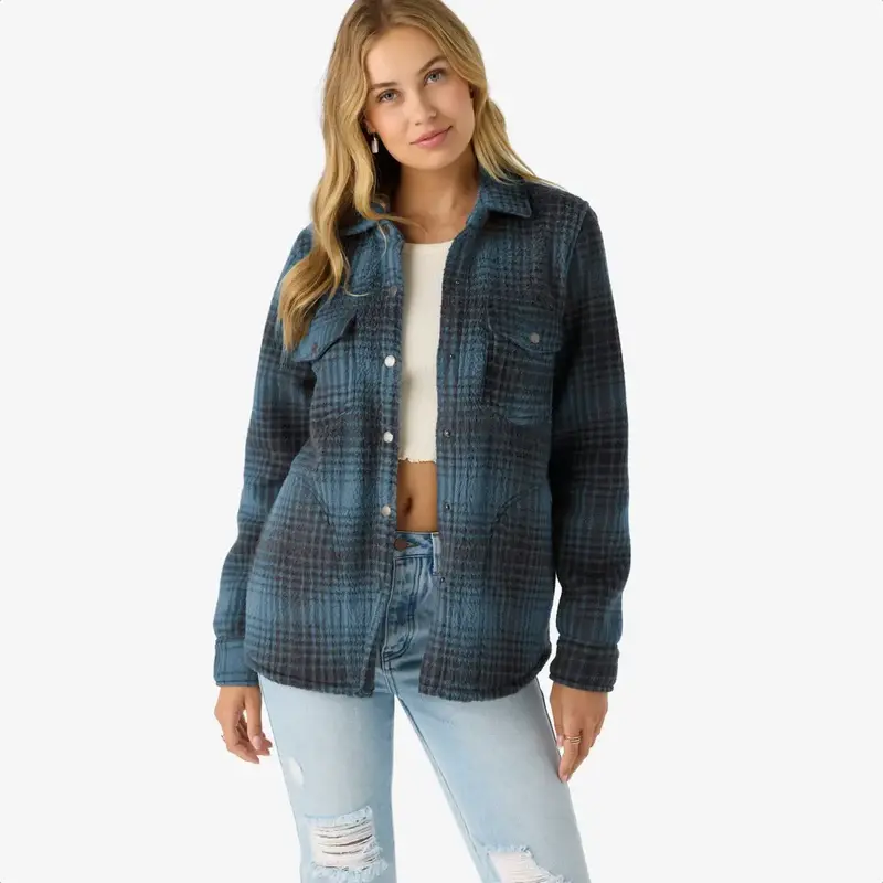 O'Neill Zuma High Pile Overshirt Blue Shadow FINAL SALE