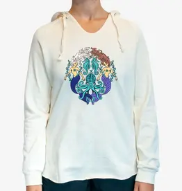 Surfari Women's Mermaid Twin Wave Wash Hoody Bone FINAL SALE