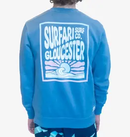 Surfari Surfari Surf Co Crew Neck Sweatshirt Blue