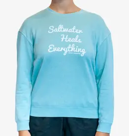 Surfari Saltwater Heals Everything Crew Neck Sweatshirt Honeydew